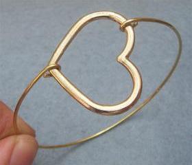 Heart Bangle Bracelet Style 7