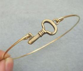 Key Brass Bangle Bracelet Style 5