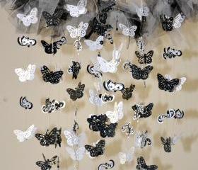 Classic Silhouettes Mobile (Black/White Butterfly Mobile) 