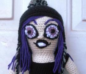 Crochet Art Doll 'Clover', OOAK plush crochet art doll, ready to ship.