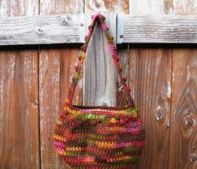 small crochet shoulder purse