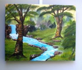 Original oil on canvas 'Streamside Meadow' by Matt Borst, ready to ship.