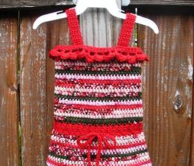 Infant Girls Crochet Tank Dress size 0-3 months, ready to ship.