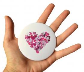 Purple heart pocket mirror