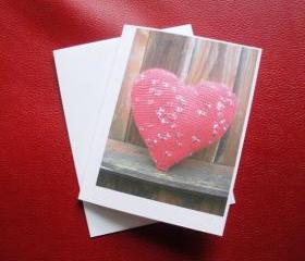 Rustic Heart blank greeting card, original photo print.