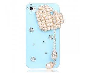 Heart-shaped Pink Pearl iPhone 4/4S Case