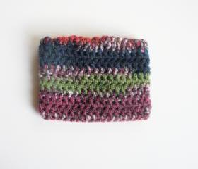 crochet veriegated wallet/pouch with flannel lining