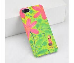 iPhone 5 Case With A Girl Watch Flower Printing