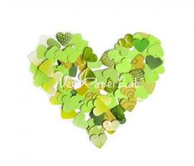 100 little hearts punches in green shades
