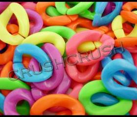  40pcs 29mm x 21mm (Big Size) Acrylic Chunky Link Chains Mixed Colors Kitsch Party Funky X97
