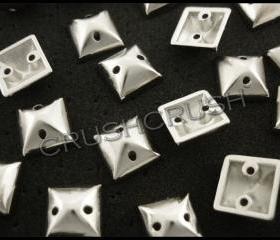 200pcs 8mm Silver Acrylic Pyramid Square Beads Metal Spike Spacers Sewing on Stud Nailhead F620