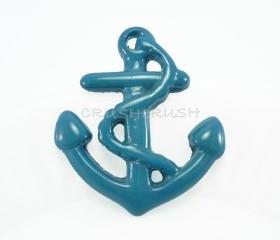  5pcs HUGE Blue Navy Anchor Nautical Charms FLATBACK X18