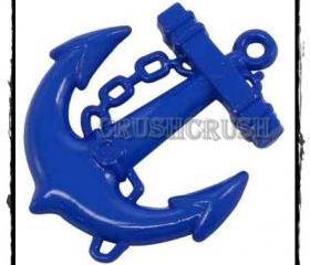  6pcs 39mm Blue Navy Anchors Helms Nautical Acrylic CHARM X58
