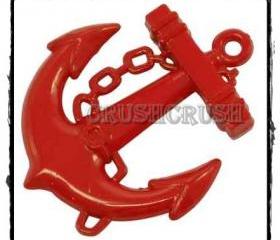  6pcs 39mm RED Anchors Helms Nautical Acrylic CHARM X57