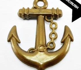 15pcs Brass Acrylic Anchor charms Pendant X13