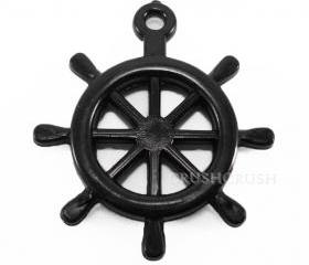  15pcs 25mm Black Anchors Helms Nautical Acrylic CHARMS X11