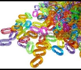  100pcs Transparent Colouful LINK CHAIN Toy X92