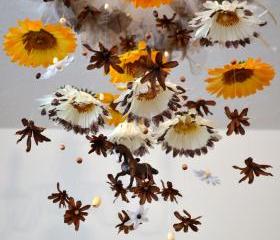 Sunny Daisies and Horses Mobile Nursery Decor, Baby Shower Gift