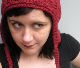 Unisex crochet chunky ribbed earflap beanie hat, ready to ship.