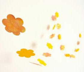 Yellow garland with paper flowers
