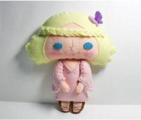 Christy girl - doll pattern, felt doll, PDF