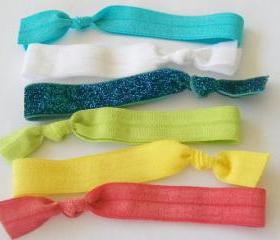 Hair Ties, Set of 6, The Chirping Mom Sparkle Set by Lucky Girl