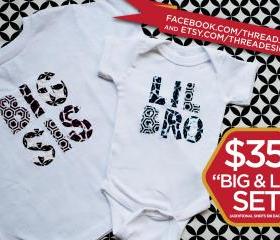  Big and Lil, Bro and Sis, t-shirt and onesie