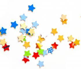 300 colorful little stars punchies - confetti