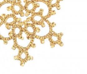 Large Gold Beaded Christmas Tree Decoration