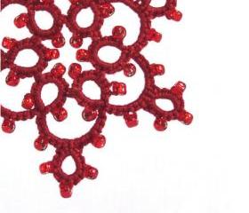 Large Beaded Red Christmas Tree Decoration