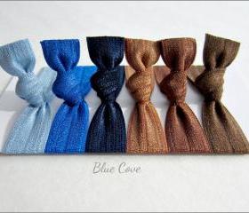 Elastic Hair Ties - Set of 6 - Blue Cove Collection - Mane Accessory