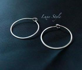 Silver Hoop earrings, Medium Hoop Earrings, Sterling Silver simple, Designer Jewelry