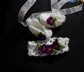 Newborn Booties and Headband
