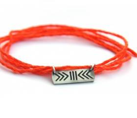  HAPPINESS BRUSH- Charm necklace or bracelet with meaning- handmade sterling silver 925 pendant on linen thread