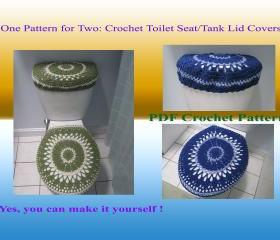 One Pattern for Two - Toilet Seat Cover & Toilet Tank Lid Cover (28VC2012)