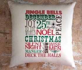 Christmas Pillow, Subway Art, Merry Christmas, Christmas Decor, Holidays