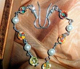 bridal wedding earrings - shoulder dusters vintage pearls and crystals - multiples available