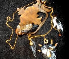 Goth Demon necklace steampunk devil monster