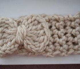 cream crochet earwarmer