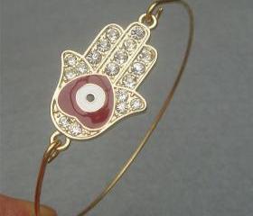 Hamsa Hand Bangle Bracelet Style 7