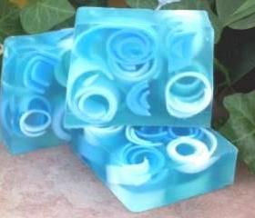 Raindrops Swirly Curly Glycerin Soap, Handmade, fresh fragrance