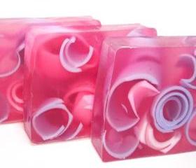 Jasmine Swirly Curly Handmade soap, Glycerin recipe, floral fragrance