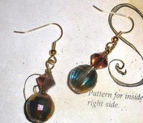 Swarovski crystal earrings in Mauve