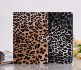 Stylish Leopard PU Leather Cover Case with Stand For iPad Mini 