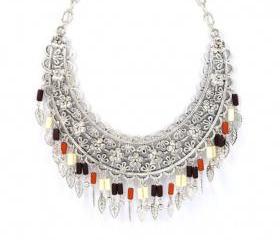 Statement Necklace with Tiny Leaves