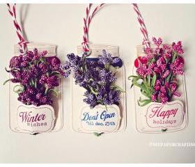 Christmas flower jar tags 