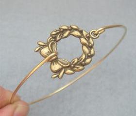 Flower Brass Bangle Bracelet Style 11