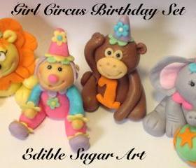 Fondant Girl Circus Cake Topper