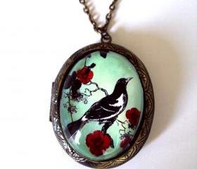 Vintage Style Brass Locket Original Artwork 