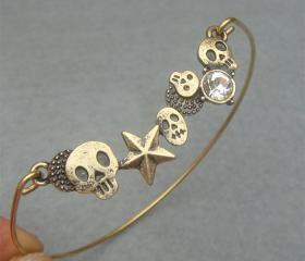 Skulls Bangle Bracelet